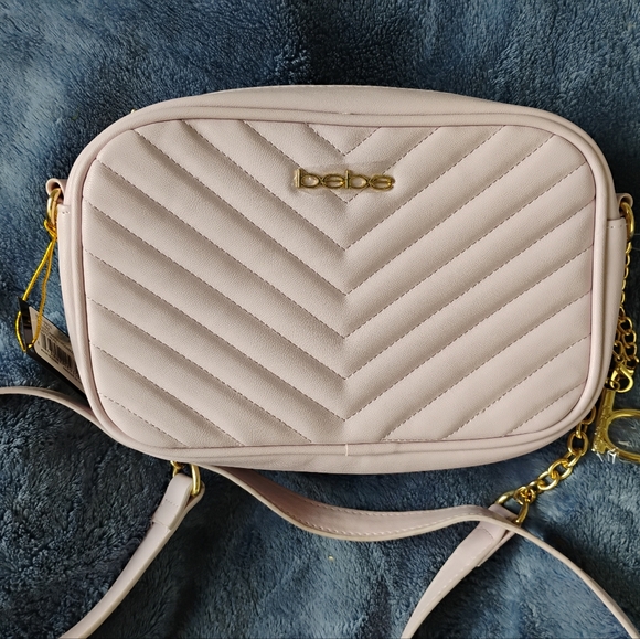 Bebe Pink Quilted Crossbody Bag - Picture 1 of 7